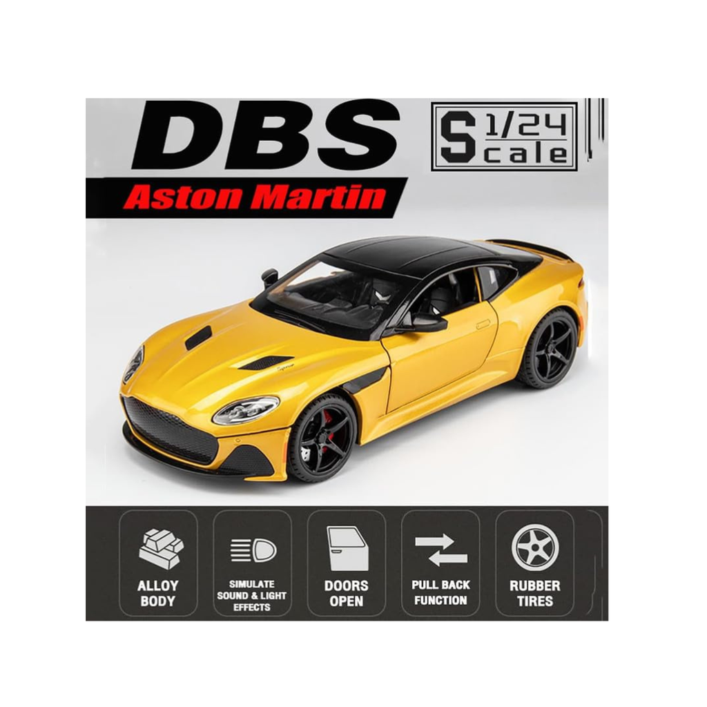 Toy Rush 1/24 Scale Aston Martin DBS Super leggera Alloy Die-Cast Toy Car Model RANDOM COLOUR AS PER AVAILABILITY (3+ Years)