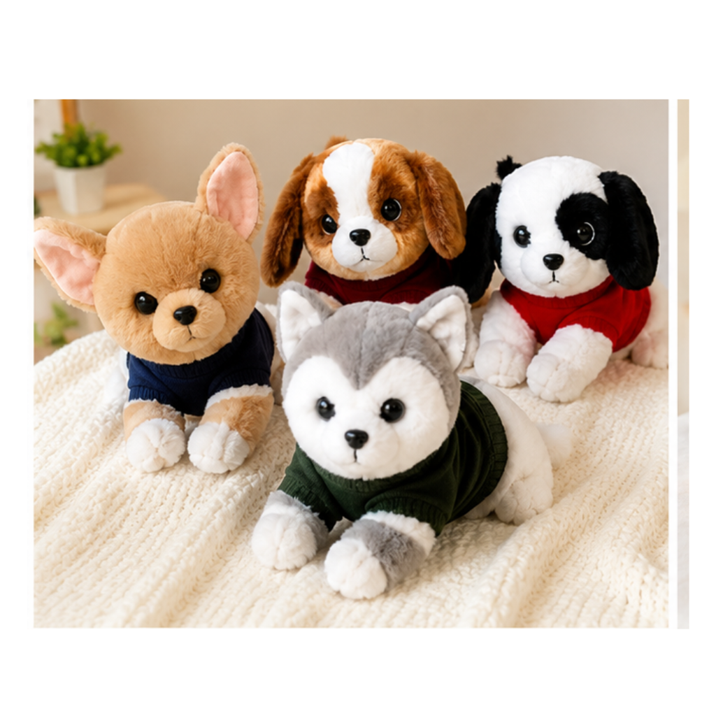 Rolex Jacket Dog Plush Toy – Soft Stuffed Puppy Doll with Sweater (Colour & Design as per Availability) | Ages 3+