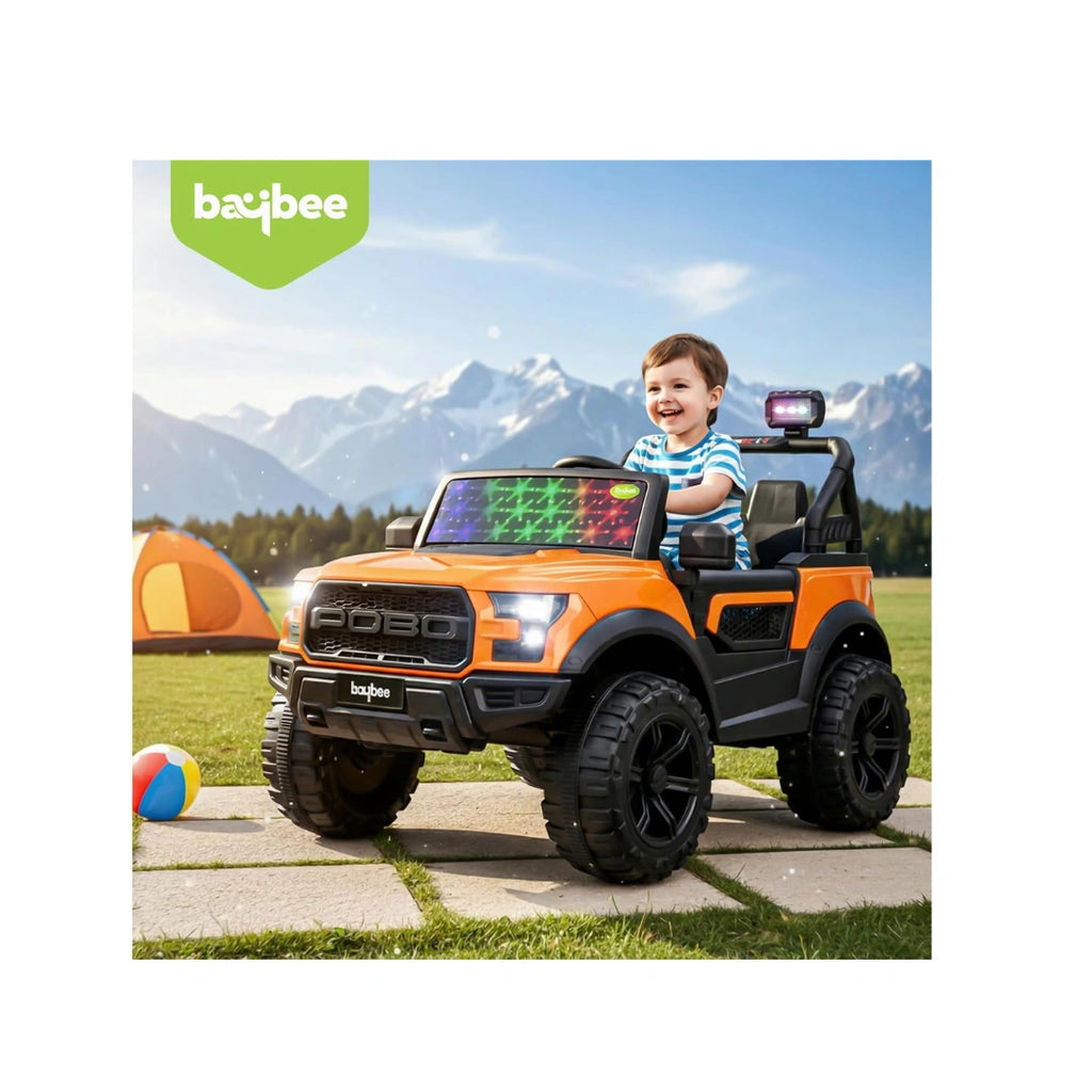 Baybee Bronco Battery Operated Ride On Jeep for Kids,12V Electric Car with Remote Control,RGB Windshield Lights,Music System & Dual Drive Modes for (3 Years+)