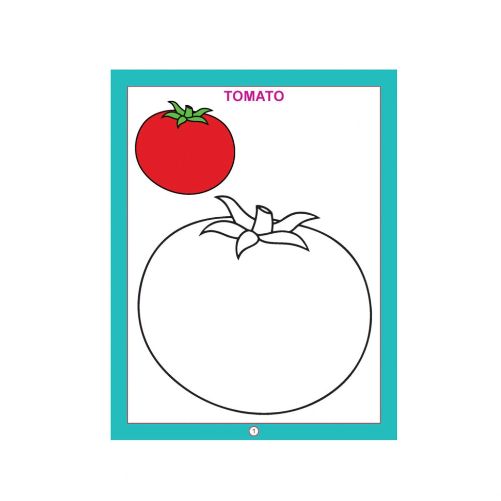 Dreamland Vegetables Copy Colour Book for Kids, 16 Educational Vegetable Illustrations with Names, Colouring Activity Book for Early Learn (3Years+)