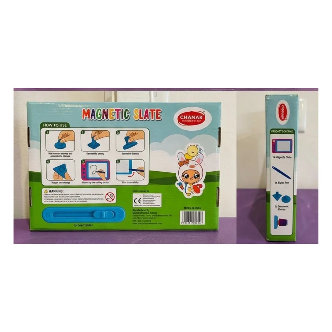 Magnetic Writing Slate for Kids - Reusable Drawing Board with Stylus & Eraser