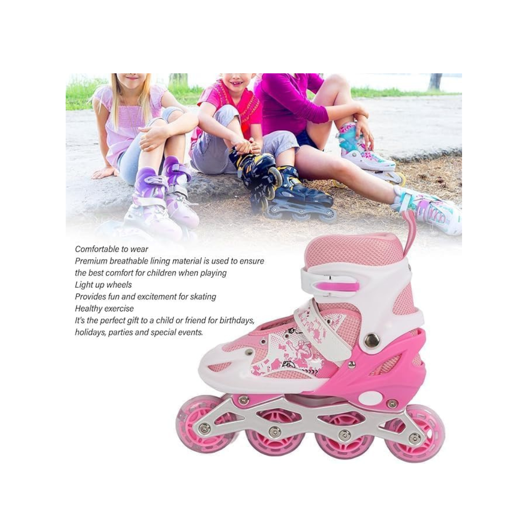 JB Impex Powerline Adjustable Inline Skating Shoes Medium Size Age 11 to 15 Years