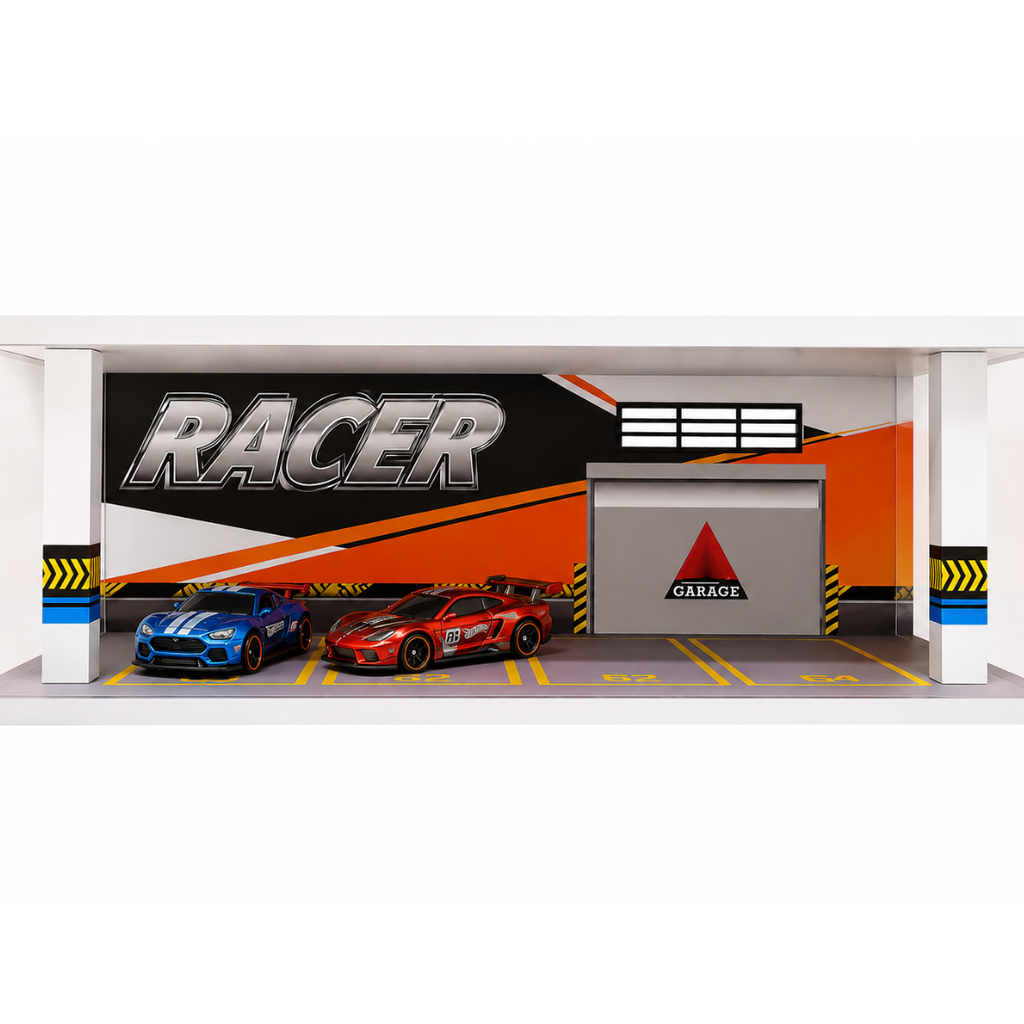 Racer Parking Garage Diorama Display Set for Model Cars