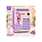 StelliLou Electronic Mini Bank for Kids – Password & Fingerprint Money Saving Bank with Automatic Note Rolling | Color as per Availability (3+ Years)