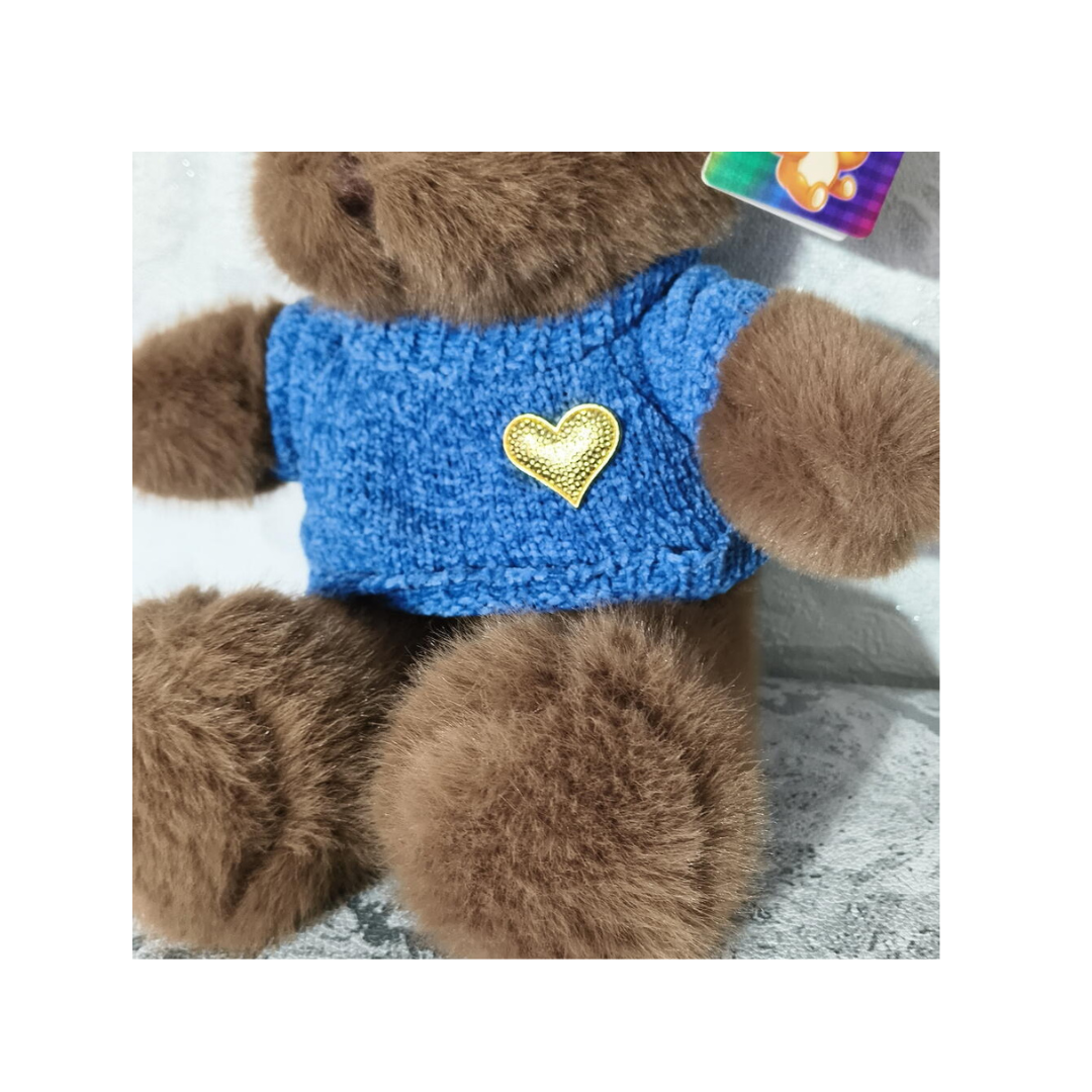 Cute Teddy Bear Plush Soft Toy with Blue Sweater
