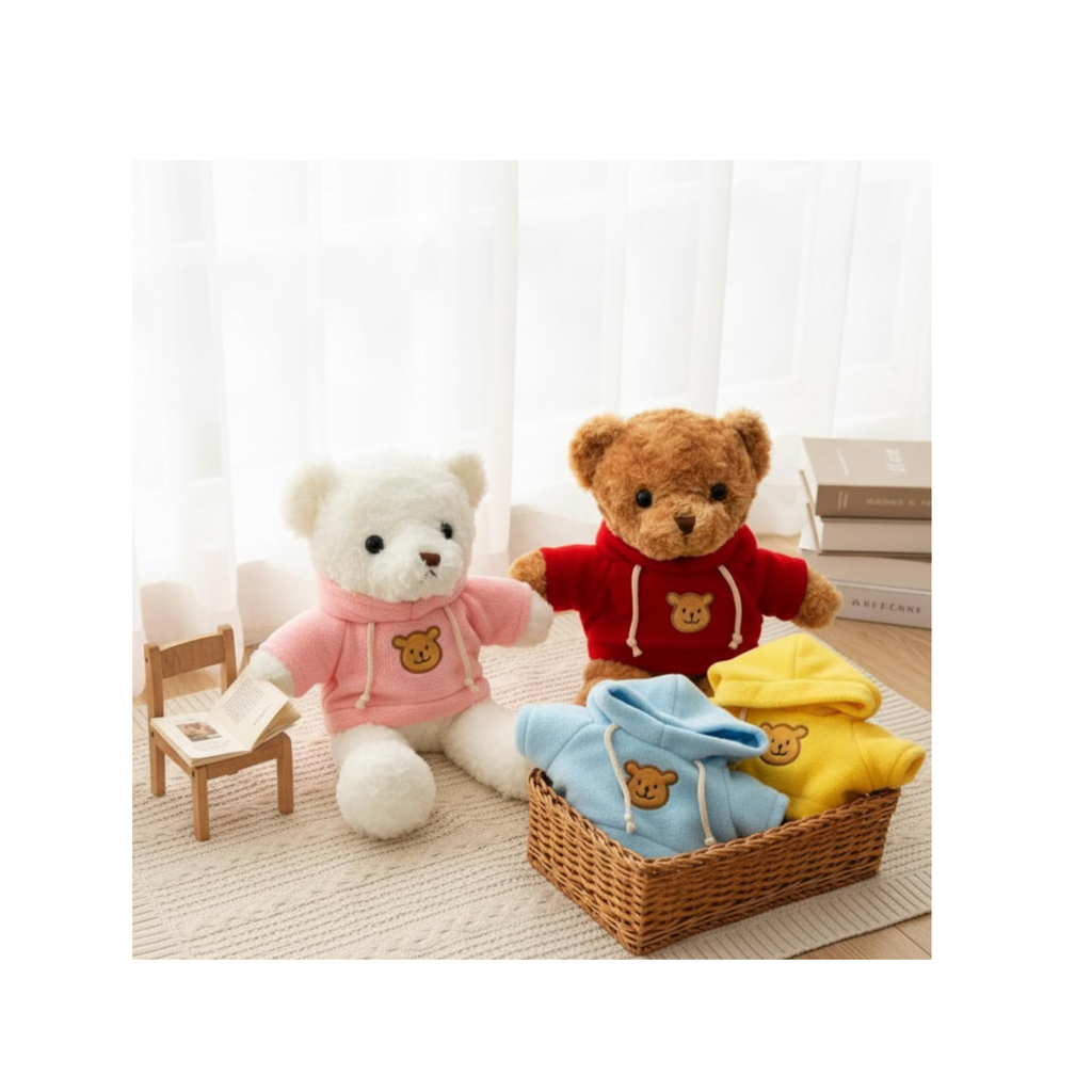 Plush Bear Hoodie Outfit for 14–18 Inch Teddy Bears