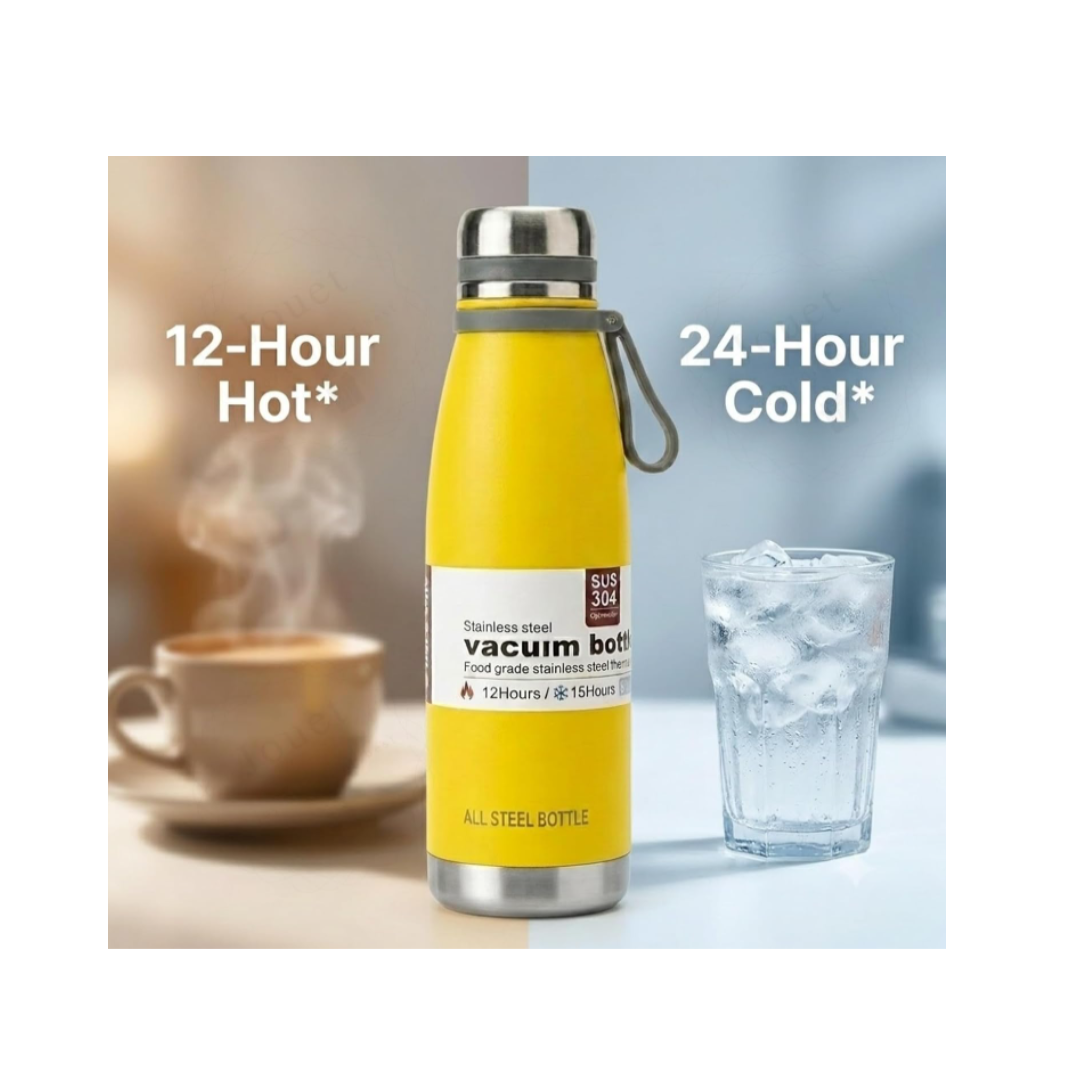 Ub collection Steel Water Bottle with Handle – Vacuum Insulated Stainless Steel Bottle (5Years+)
