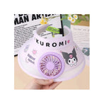 Kuromi Sun Visor Cap with Built-In Fan - UV Protection, Kids & Teens