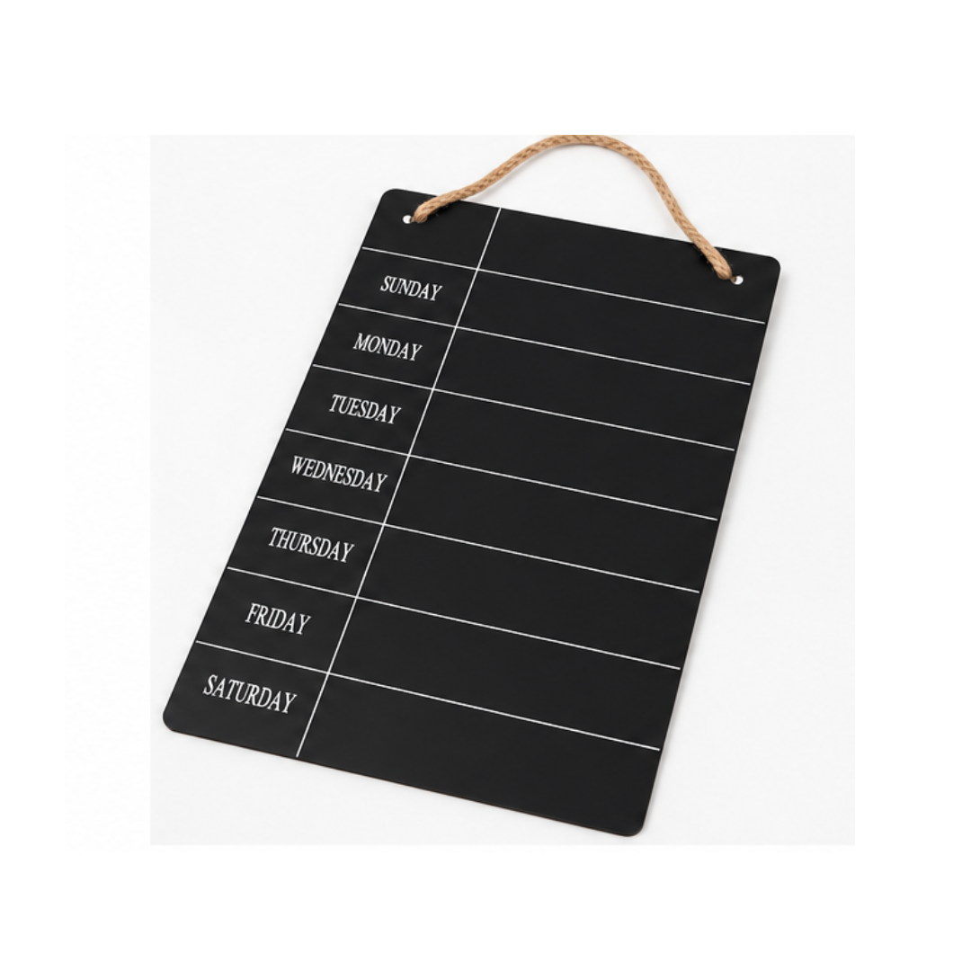 UB Collection Black Board Weekly Planner Hanging Memo Board