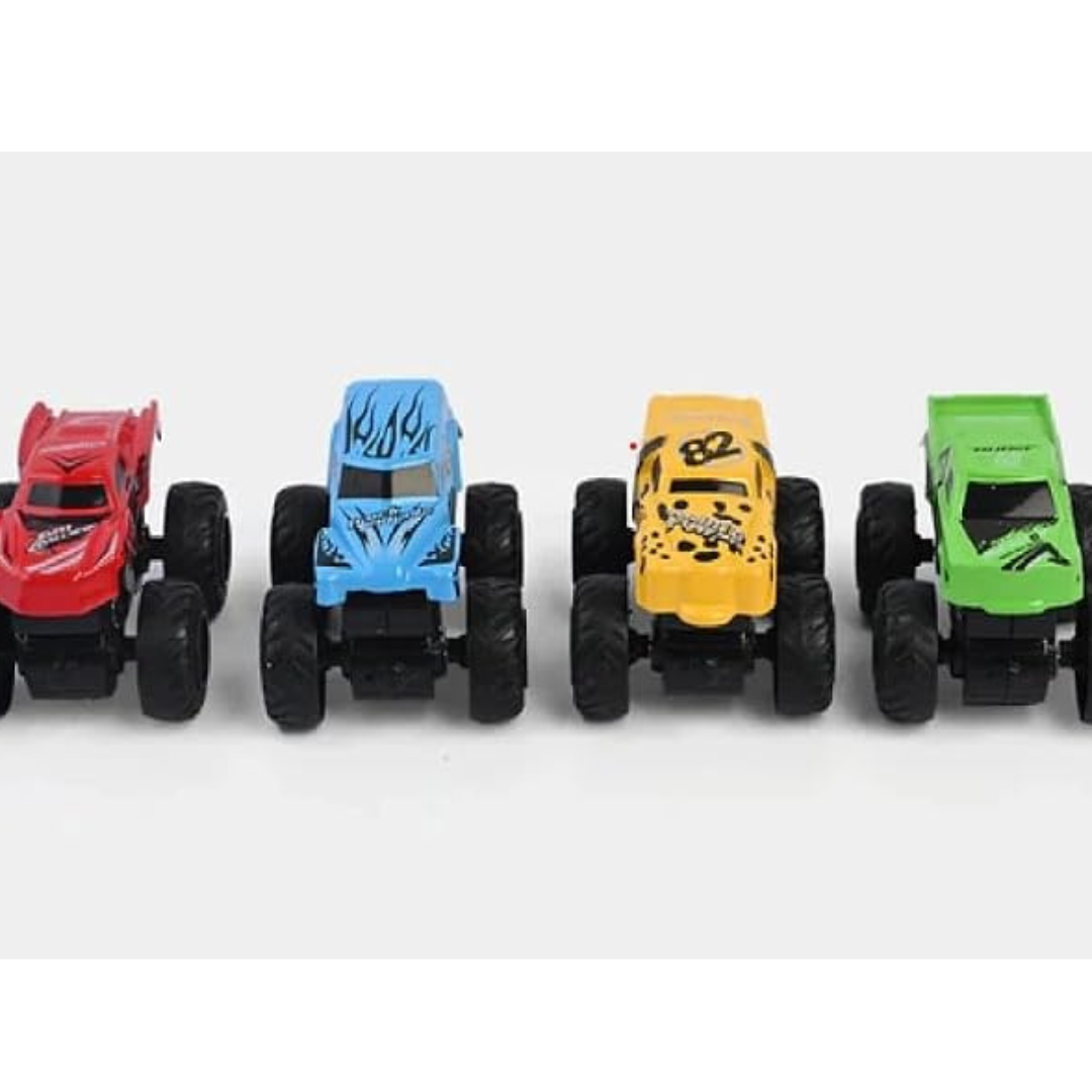4 Pcs Speed Launcher Alloy Mini Monster Truck Toy Set
