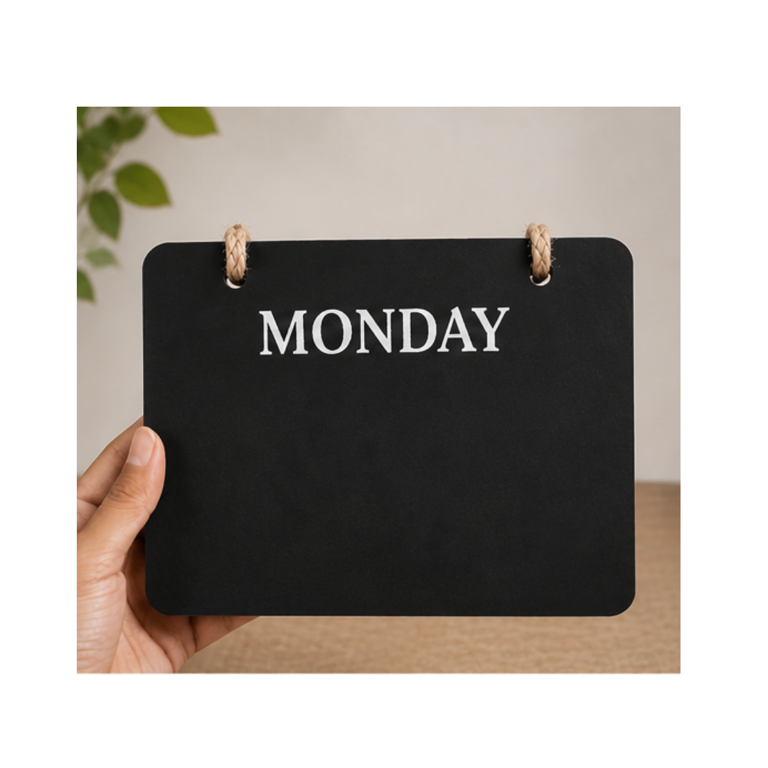 UB Collection 257-6 Mini Weekly Planner Board | Reusable Hanging Chalkboard Memo