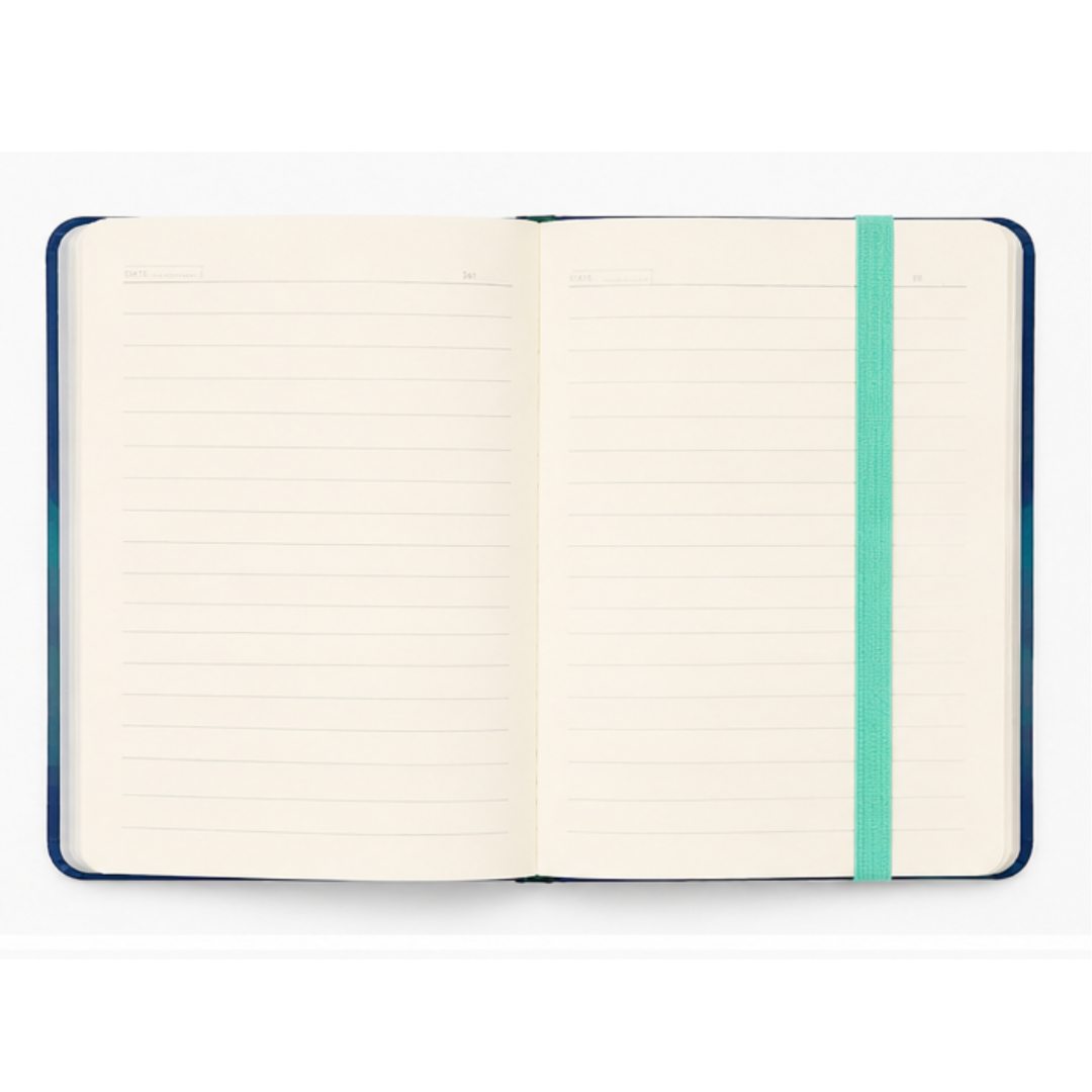UB Collection Paris Mini Hardcover Notebook with Elastic Band | Pocket Journal | A7 Size | Ruled Pages | Colour May Vary