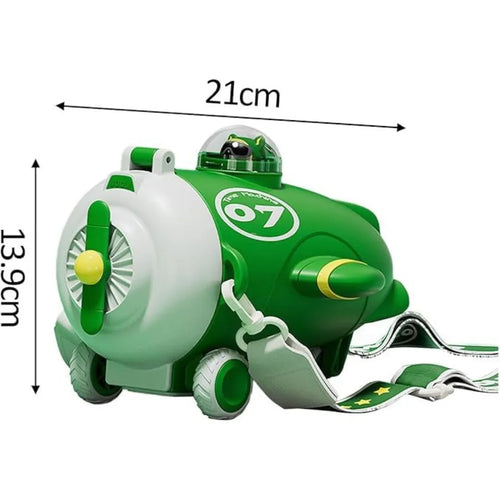 Airplane Shape Water Bottle for Kids - Leakproof Sipper with Shoulder Strap