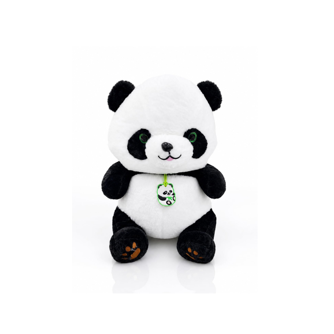Rolex Cute Panda Plush Toy with Green Eyes & Pendant – Soft Stuffed Animal for Kids 3+ Years