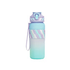 Kids Gradient Plastic Water Bottle - Leakproof Straw Lid with Carry Strap