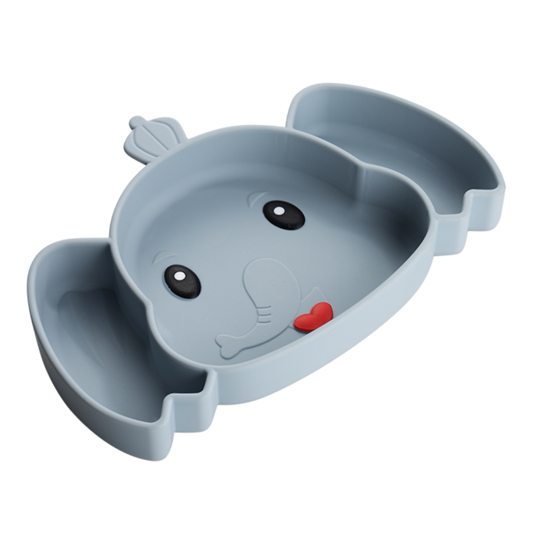 Ub Collection Elephant Silicone Children's Tableware Set Recommended for 6+ Months Random Colour as per Availability