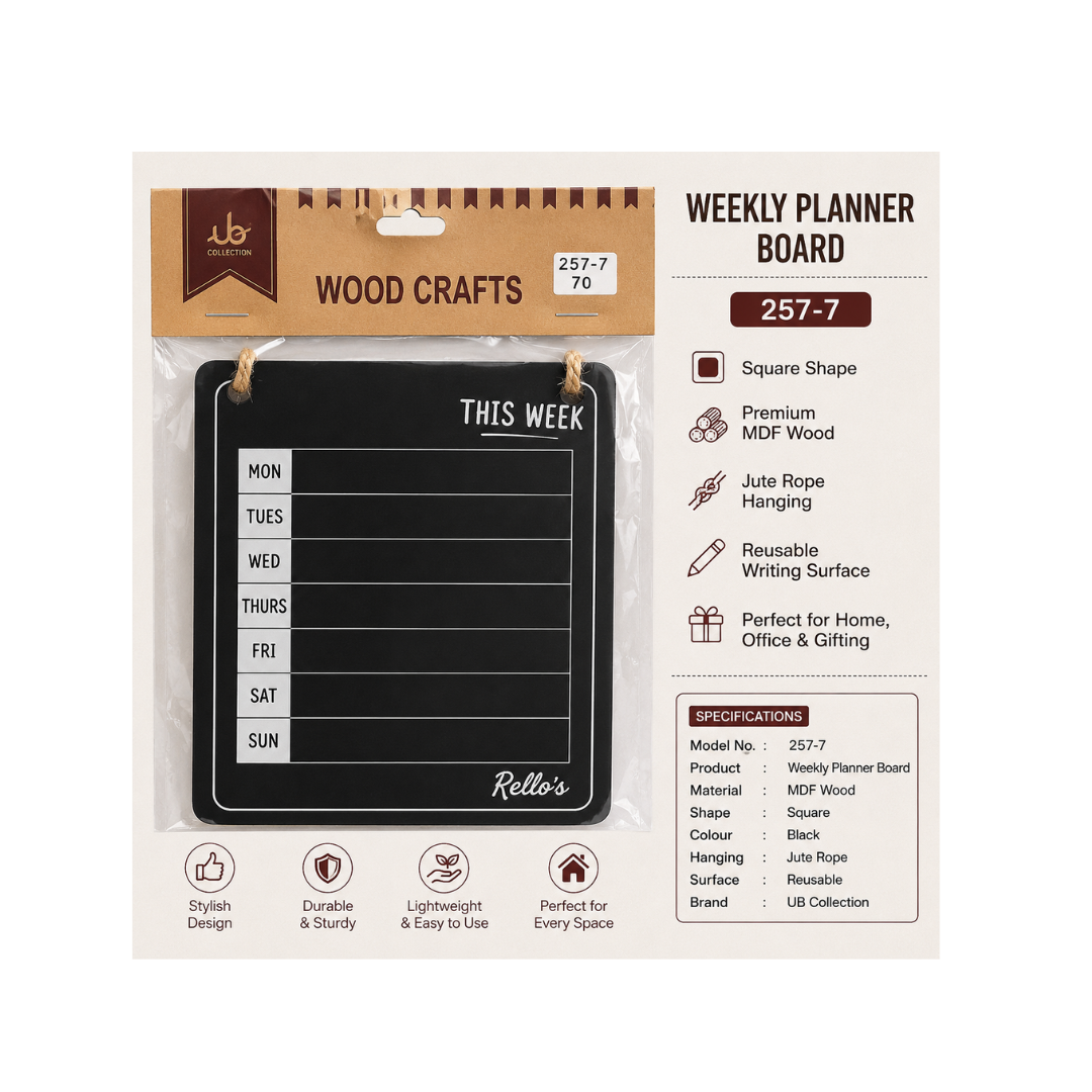 UB Collection 257-7 "This Week" Weekly Planner Board s | Reusable Hanging Planner