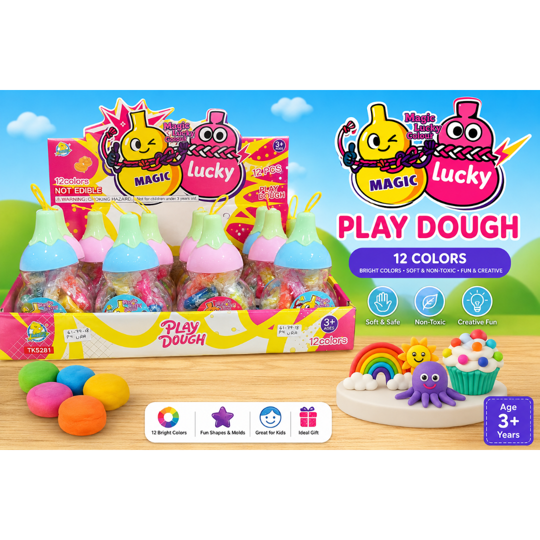 Ub Collection Play Dough Clay 61-79-18 12 Colors Age 3+ Years