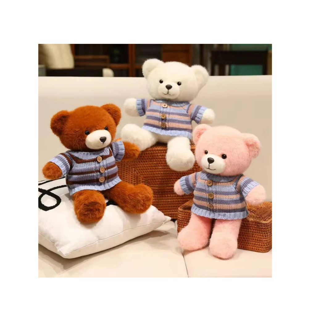 Teddy Bear Plush Soft Toy with Knitted Sweater