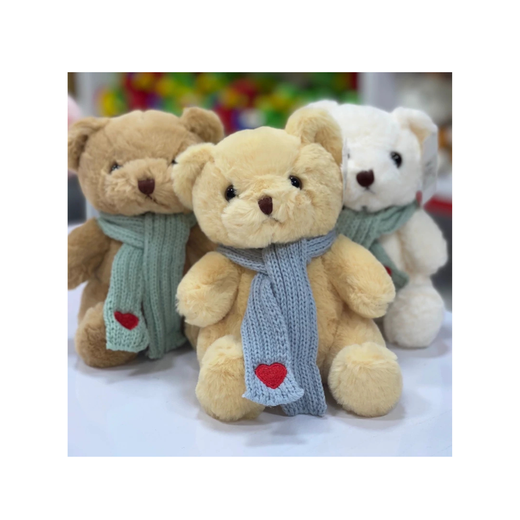 Soft Plush Teddy Bear with Scarf – Cute Stuffed Soft Toy for Kids
