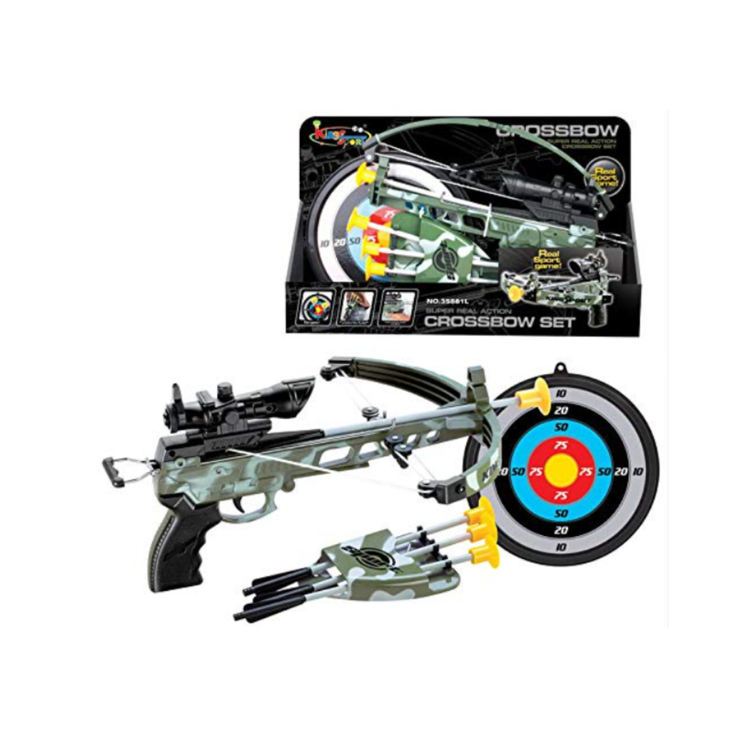 JB Impex Crossbow Target Shooting Set – Toy Archery Set with Target & Foam Suction Darts (6Years+)