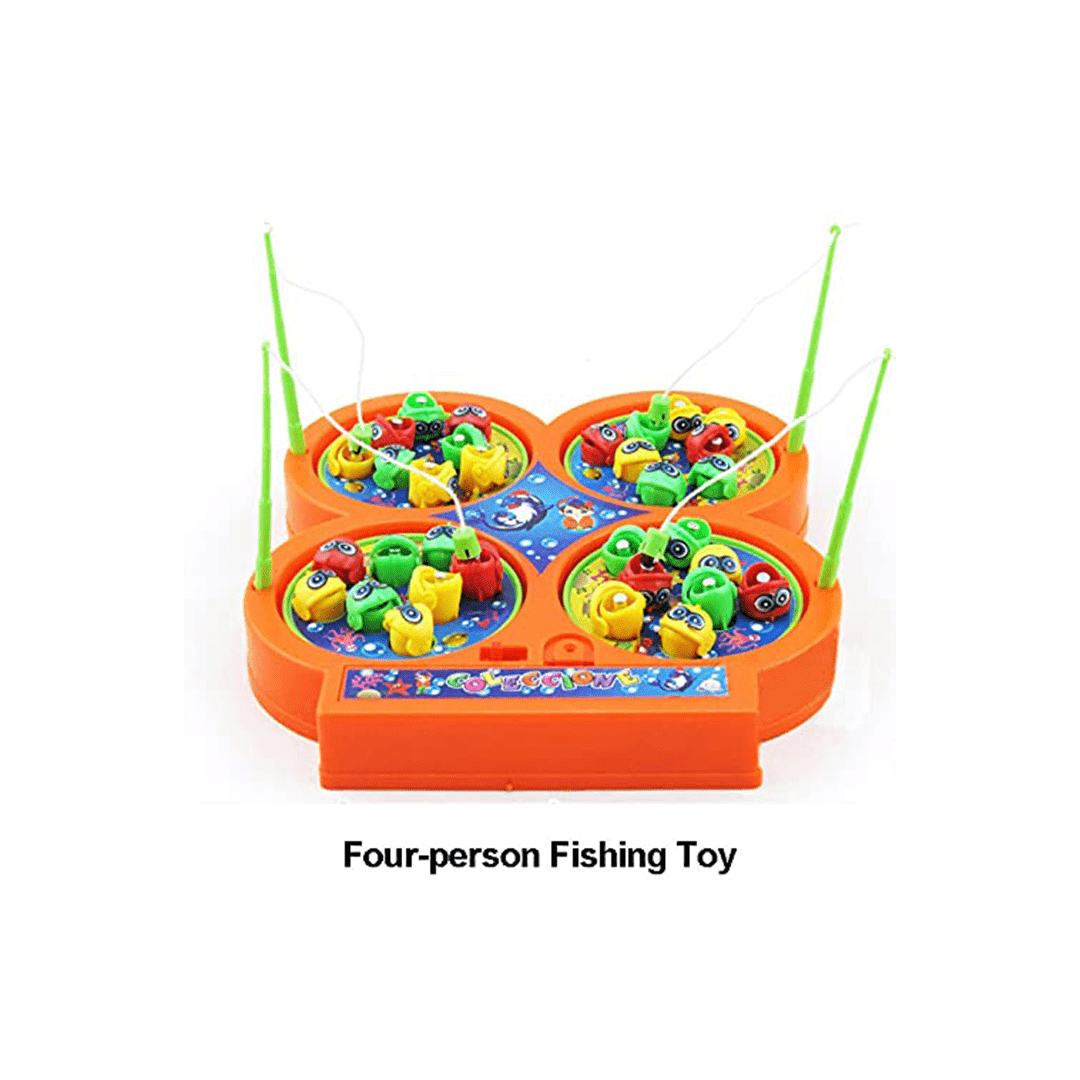 Baan Toys Toys Baan Toys 32 Pieces Magnetic Fish Catching Game Fishing Game with Music with 4 Rotating Fish Ponds with 4 Magnetic Sticks (3 Years+)