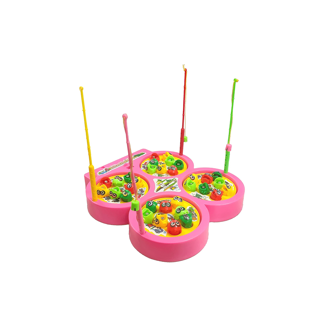 Baan Toys Toys Baan Toys 32 Pieces Magnetic Fish Catching Game Fishing Game with Music with 4 Rotating Fish Ponds with 4 Magnetic Sticks (3 Years+)