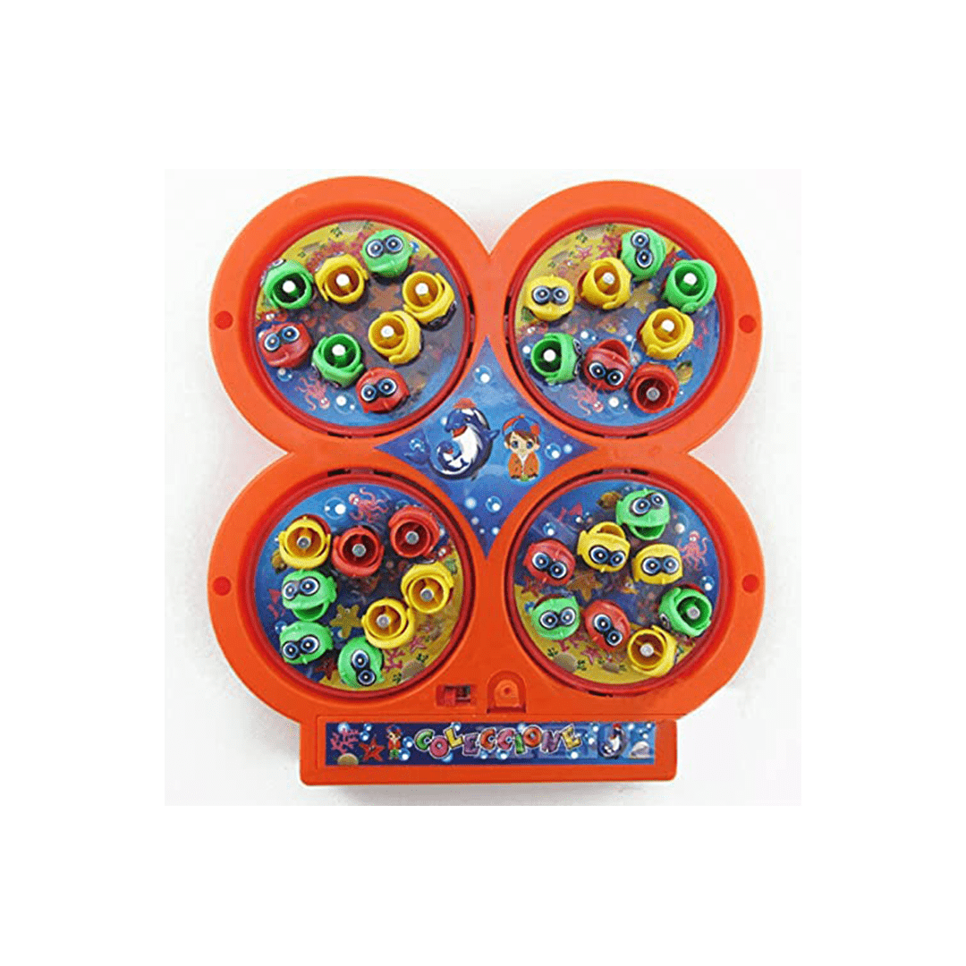 Baan Toys Toys Baan Toys 32 Pieces Magnetic Fish Catching Game Fishing Game with Music with 4 Rotating Fish Ponds with 4 Magnetic Sticks (3 Years+)