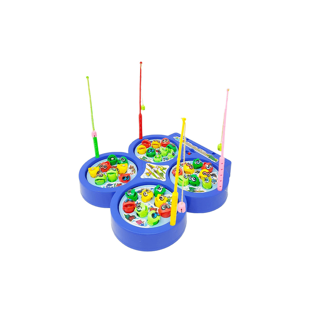 Baan Toys Toys Baan Toys 32 Pieces Magnetic Fish Catching Game Fishing Game with Music with 4 Rotating Fish Ponds with 4 Magnetic Sticks (3 Years+)