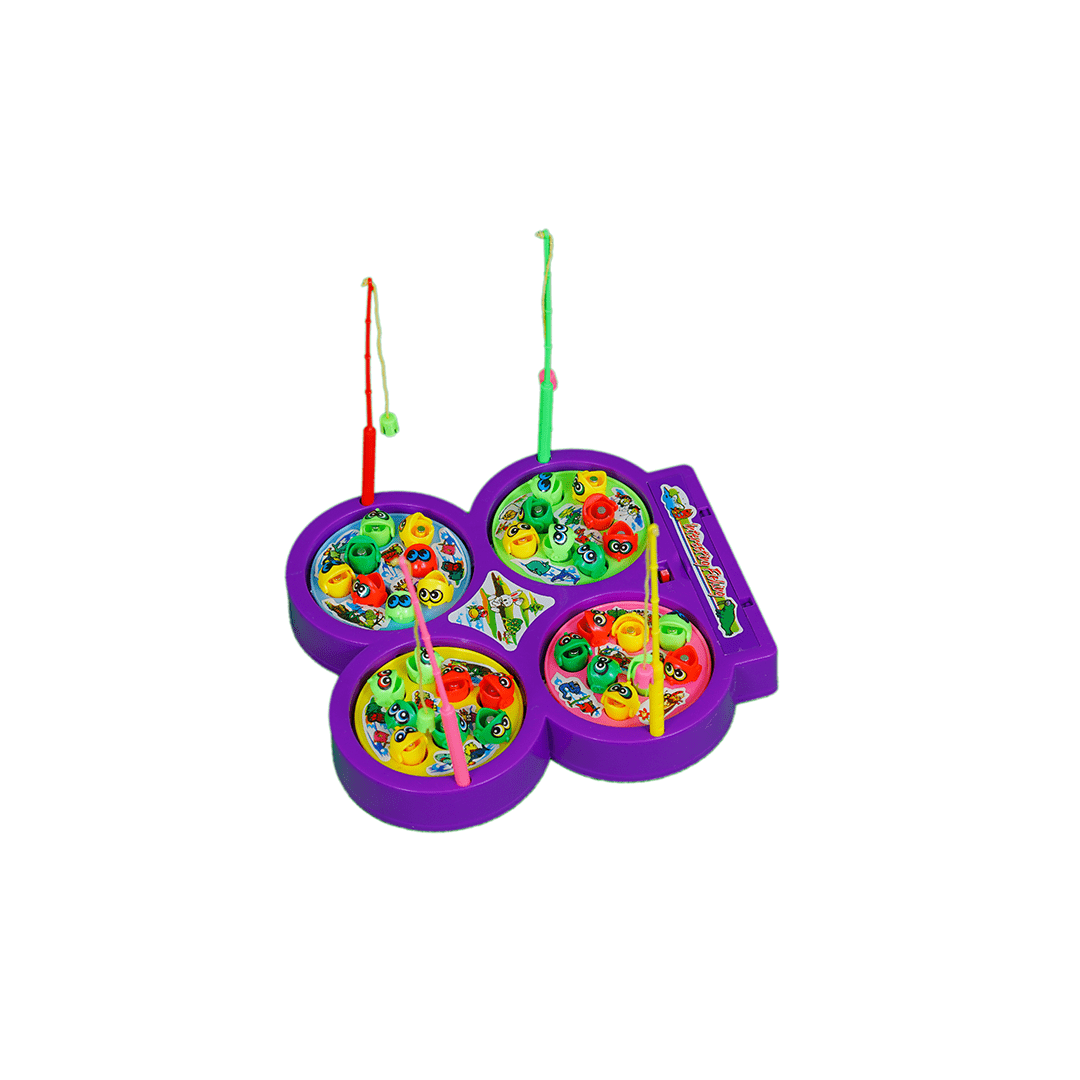 Baan Toys Toys Baan Toys 32 Pieces Magnetic Fish Catching Game Fishing Game with Music with 4 Rotating Fish Ponds with 4 Magnetic Sticks (3 Years+)