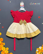 FROCK WITH BOW CENTER FOR GIRLS