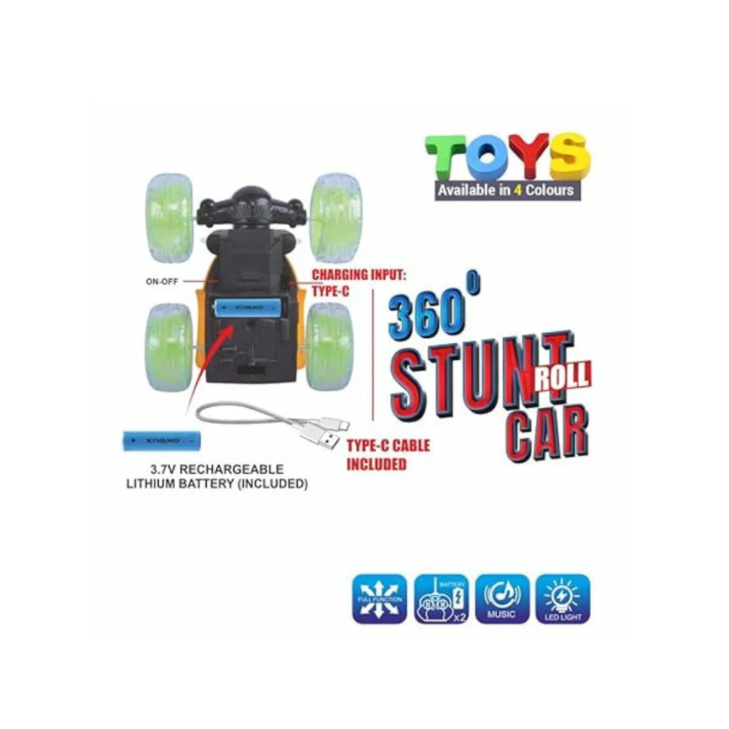Remote control stunt car with lights