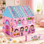 Ratna's Pink House Foldable Play Tent for Kids | Spacious Indoor & Outdoor Playhouse, 96 × 74 × 110 cm, Made in India, Ages 2+ Years