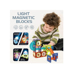 Kids light-up magnetic marble run set