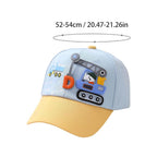 Kids Construction Truck Baseball Cap - 3D Rubber Patch, Toddler Boys