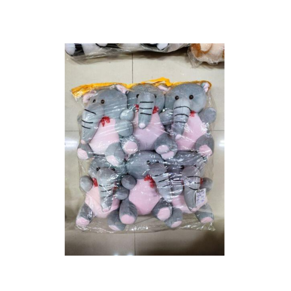 Packet Elephant Plush Soft Toy Set (6 Pieces)