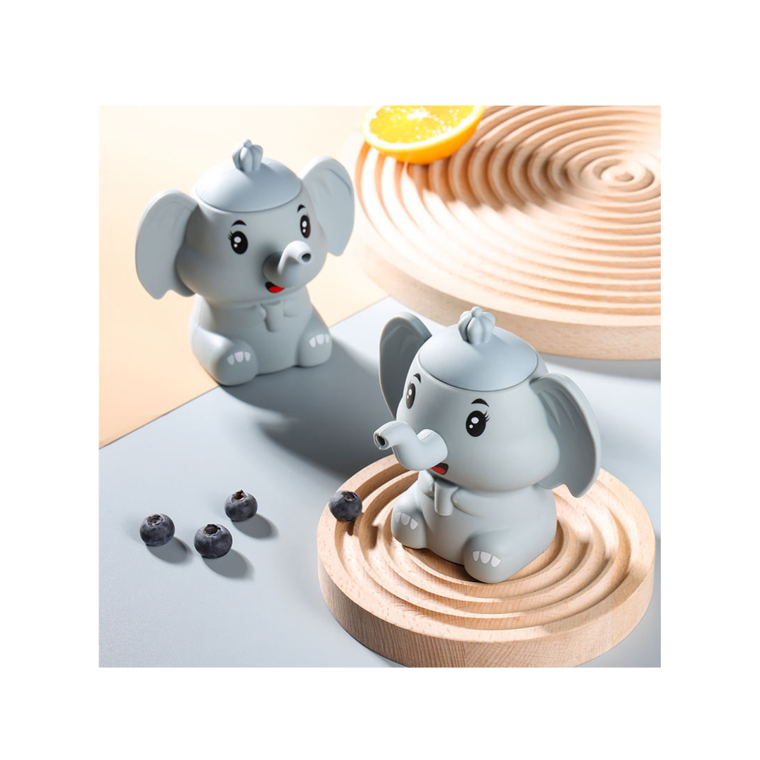 Ub Collection Elephant Silicone Children's Tableware Set Recommended for 6+ Months Random Colour as per Availability