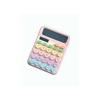 Cute Pastel Calculator - Large Display, Soft-Touch Buttons, Pink Desk Design