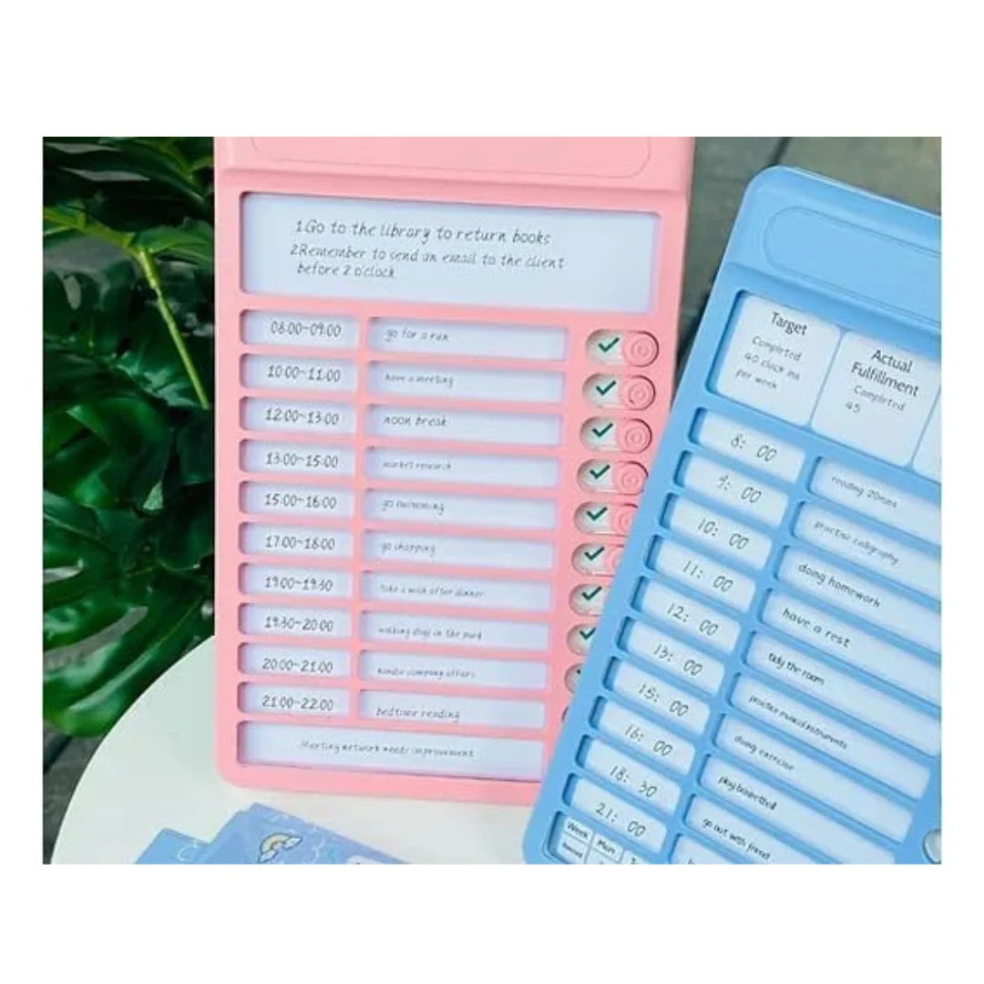 Daily Habit Tracker Board - Sliding Checklist Markers, Reusable Kids Routine