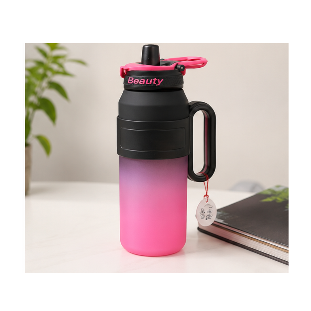 UB Collection Sports Water Bottle with Handle & Flip-Top Lid | Leakproof Reusable Bottle | Model 61-2-66 (Colour & Design As Per Availability)