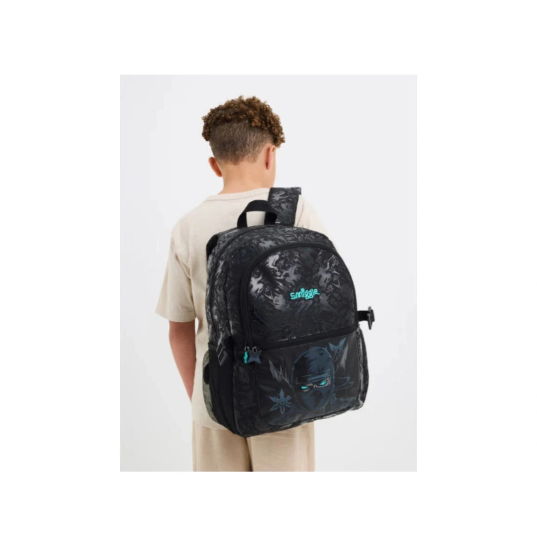 Ninja-Themed School Backpack - Multi-Compartment Durable Kids Bag