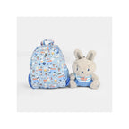 Smiggle Teeny Tiny Backpack with Plush Toy - Mini Kids School Bag, Blue