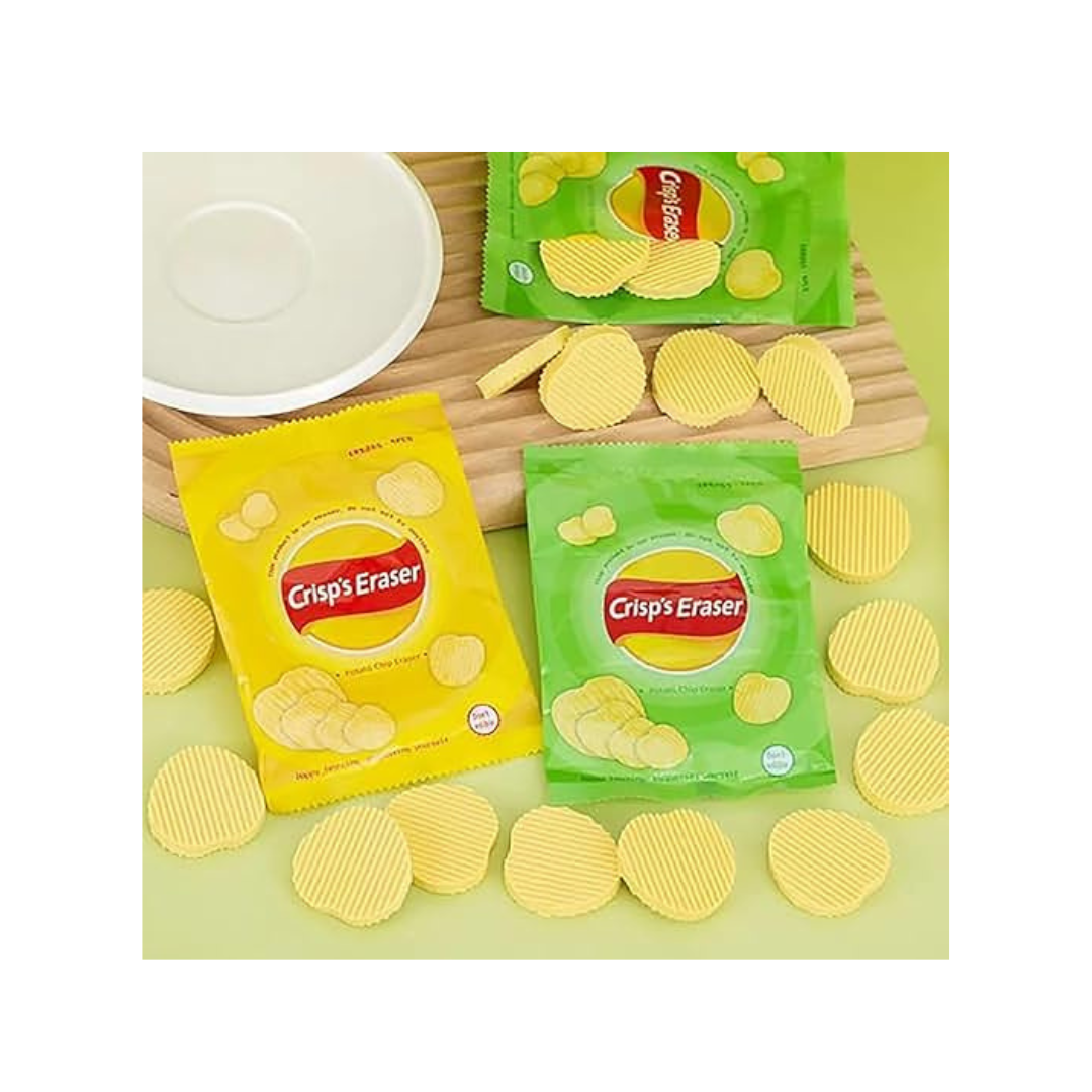 Ub Collection Lays Potato Chip Shaped Eraser Set for Kids 3 Years and Above