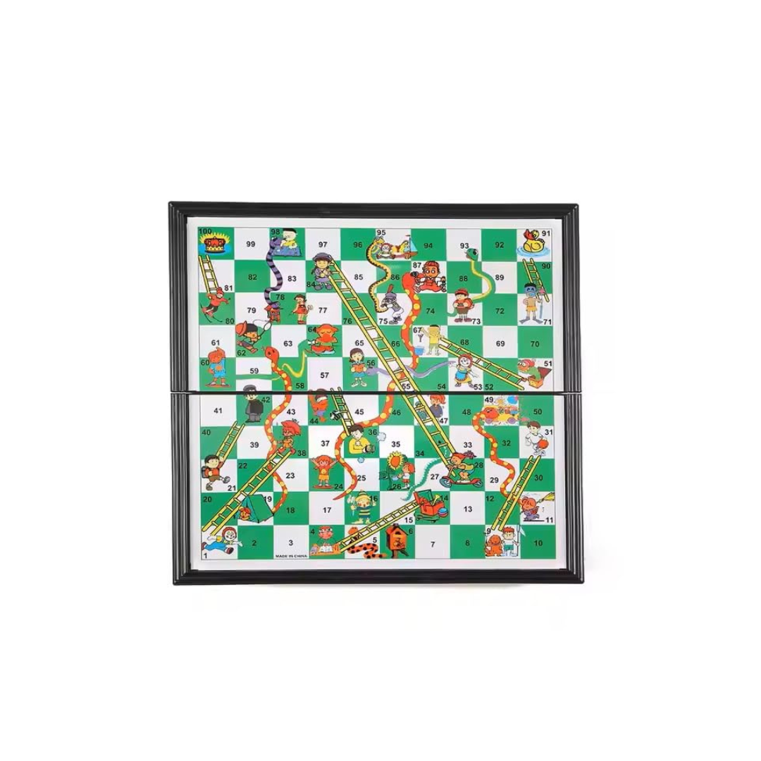 JB Impex Foldable Magnetic Snakes & Ladders Board Game – Portable Family Travel Game 3+ Years