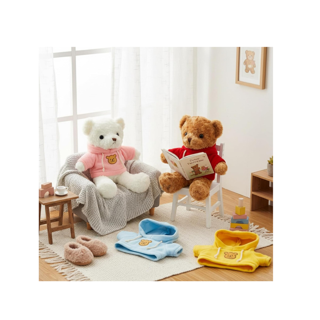 Plush Bear Hoodie Outfit for 14–18 Inch Teddy Bears