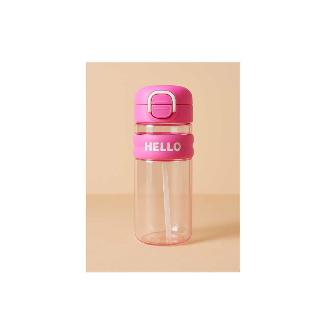 HELLO Kids Water Bottle | Flip-Top Straw