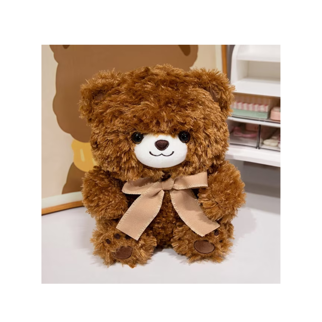 Soft Plush Teddy Bear with Ribbon Bow Cute Stuffed Toy
