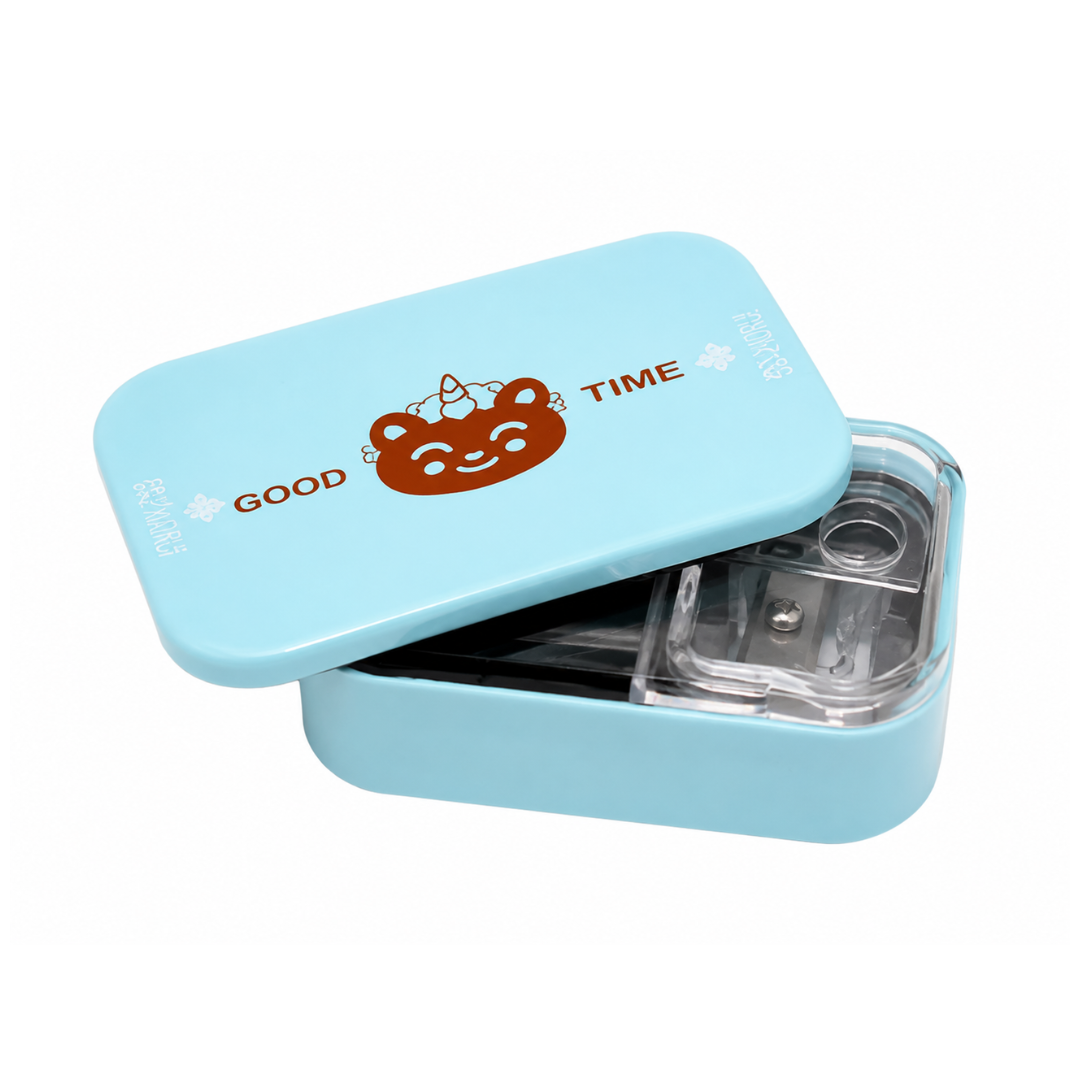 Ub Collection Kawai 2 Hole Pencil Sharpener Box for Ages 3+ Random Colour as per Availability