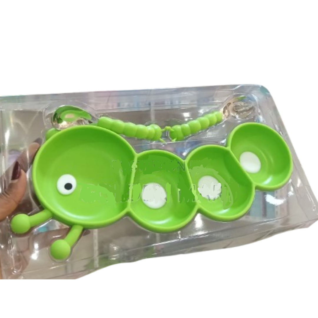 Ub Collection Caterpillar Silicone Children's Tableware Random Design as per Availability age 6+ Years