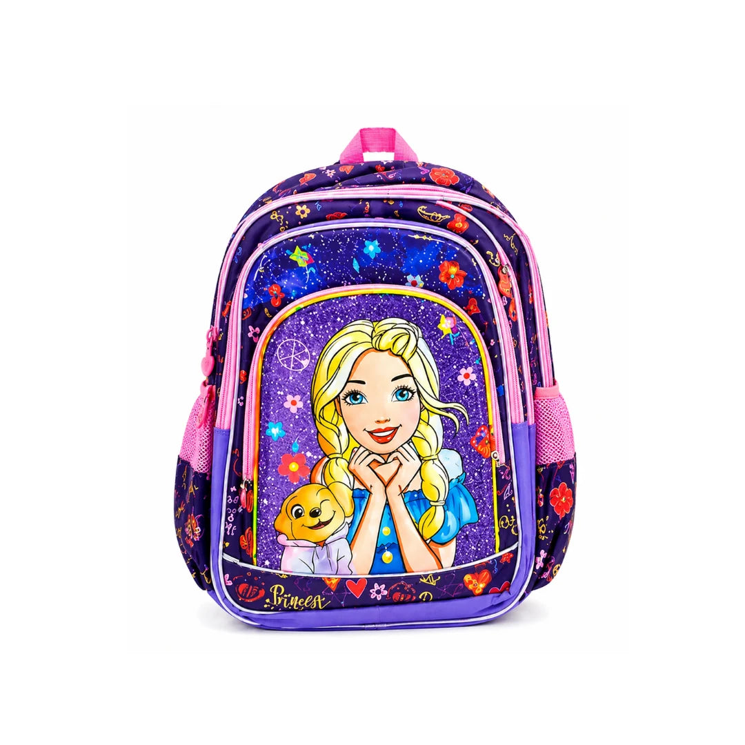 Kids Purple Princess School Backpack - Lightweight with Fun Character Design